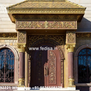 Luxury House Design with Grand Entrance Door Ideas No-4164