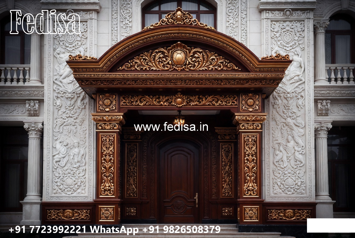 Classic Villa Design with Beautiful Front Yard Ideas No-4847