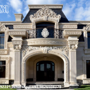 Classic Villa Design with Decorative Stone Cladding No-5374