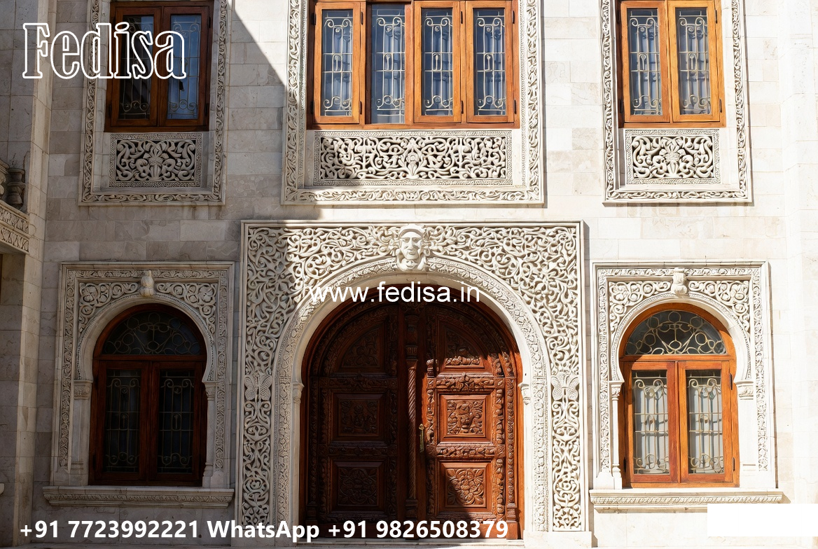 Classic Villa Design with Decorative Stone Cladding No-5824