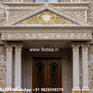 Classic Villa Design with Elegant Entrance Gate Ideas No-6279