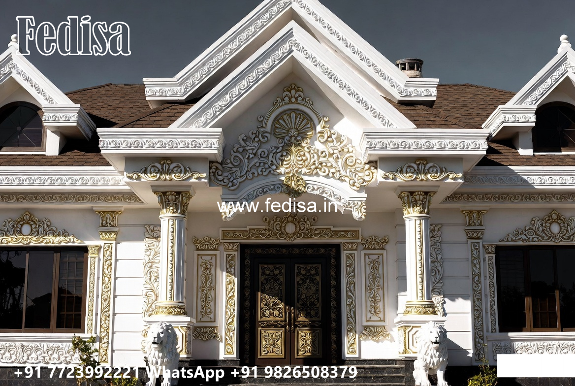 Classic Villa Design with Beautiful Balcony Railings No-6673