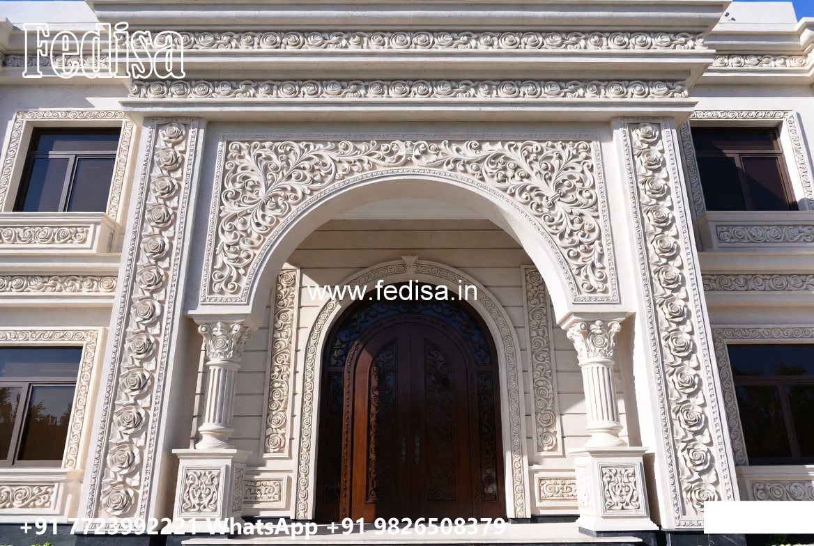 Classic Villa Design with Beautiful Front Yard Ideas No-7097