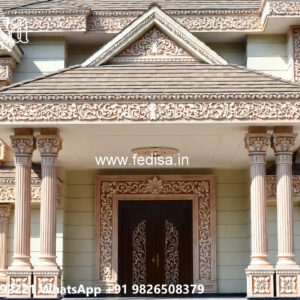 Classic House Design with Elegant Exterior Lighting No-7449