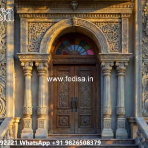 Classic Villa Design with Beautiful Front Yard Ideas No-7547