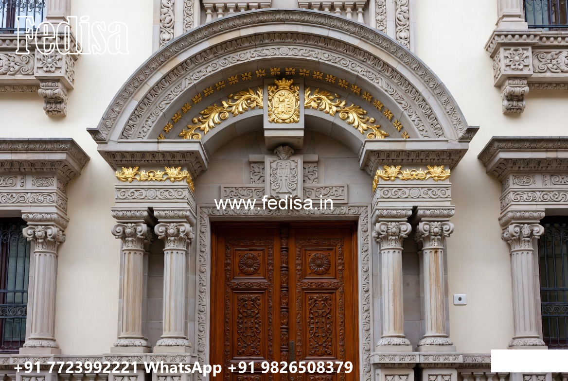 Classic Villa Design with Decorative Wooden Details No-7568