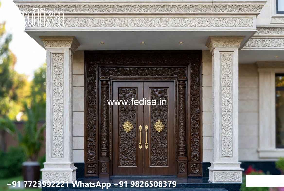 Classic Villa Design with Decorative Pillar Details No-7964