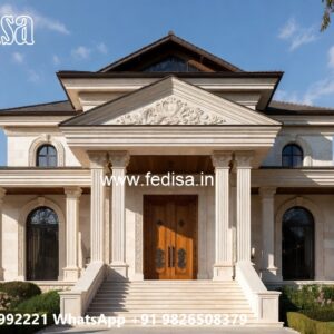 Classic Villa Design with Decorative Wooden Details No-368