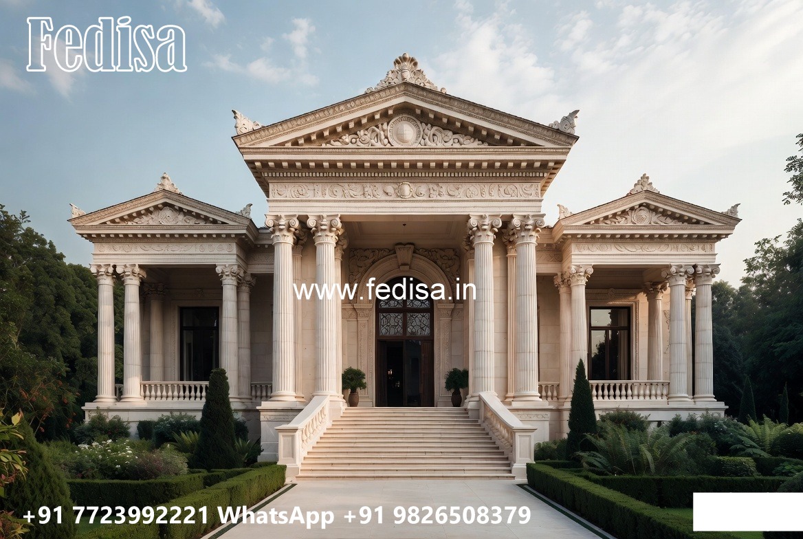 Classic Villa Design with Beautiful Garden Pathways No-395