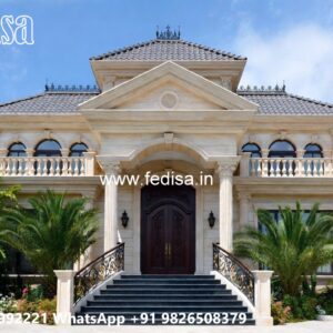 Classic Villa Design with Elegant Entrance Gate Ideas No-429