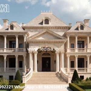 Classic Villa Design with Decorative Pillar Details No-764