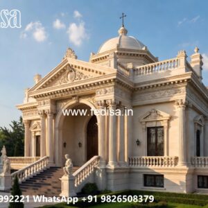Classic Villa Design with Beautiful Front Yard Ideas No-797
