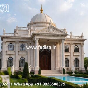 Classic Villa Design with Decorative Stone Cladding No-874