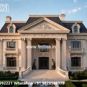 Classic Villa Design with Elegant Entrance Gate Ideas No-879