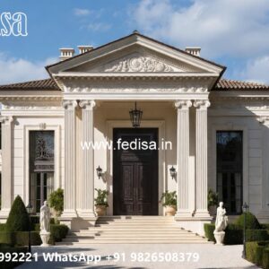 Classic House Design with Elegant Front Yard Ideas No-1098