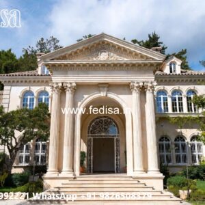 Classic Villa Design with Decorative Stone Cladding No-1324