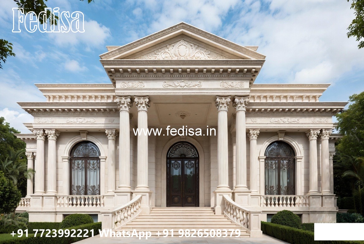 Classic Villa Design with Stylish Marble Flooring No-1682