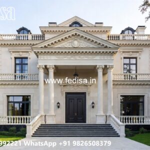 Classic Villa Design with Beautiful Front Yard Ideas No-1697