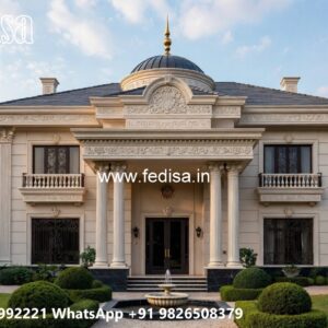 Classic Villa Design with Beautiful Front Yard Ideas No-2147