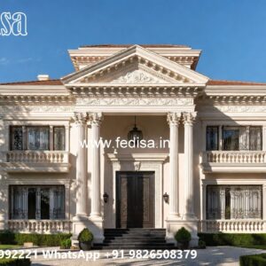 Classic Villa Design with Decorative Pillar Details No-3014