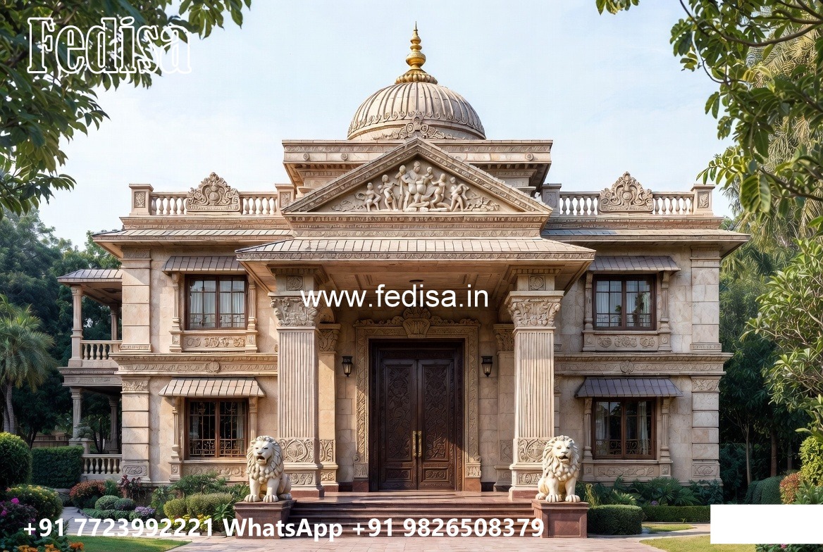 Classic Villa Design with Elegant Front Elevation No-3991